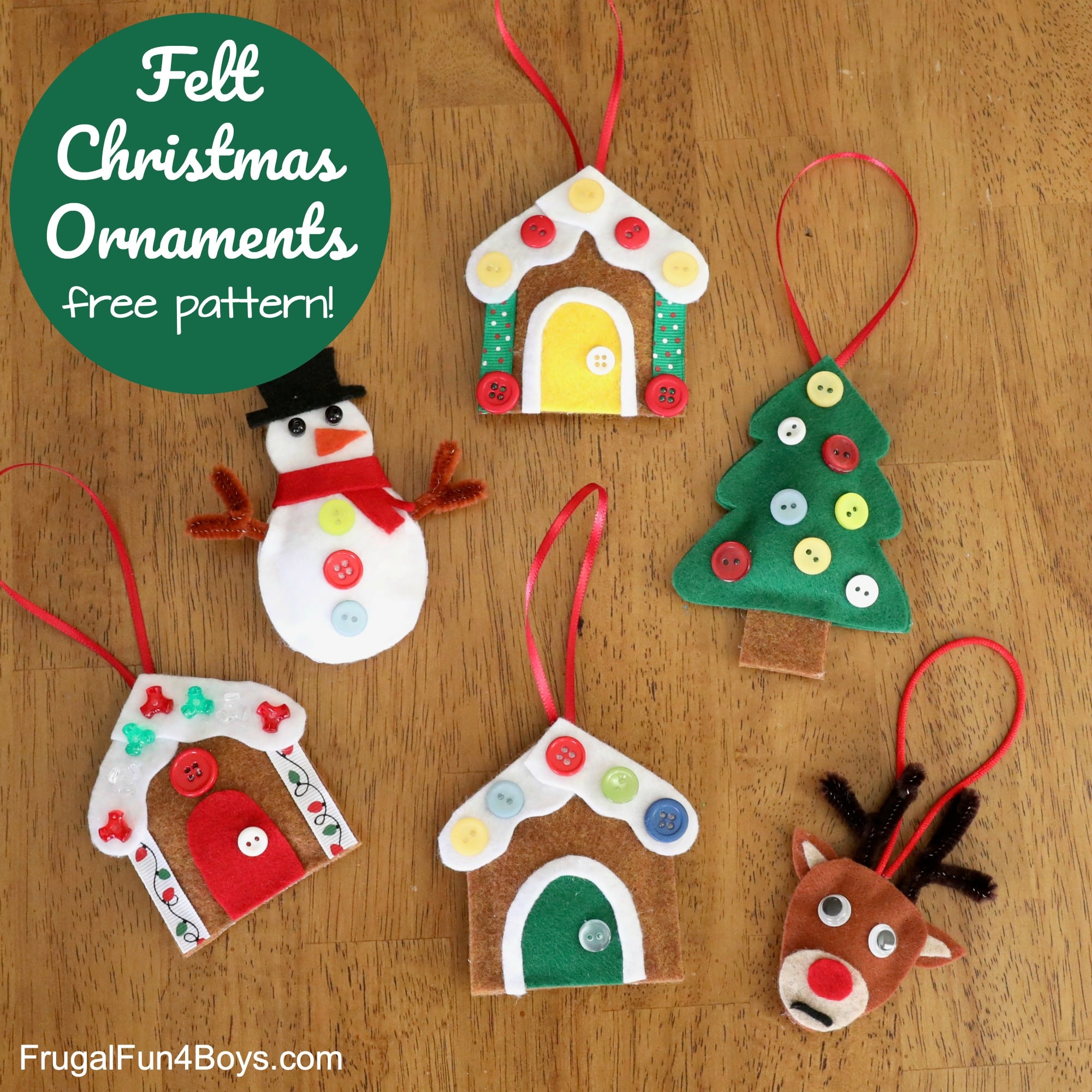 adorable felt christmas ornaments (with patterns) - frugal fun for